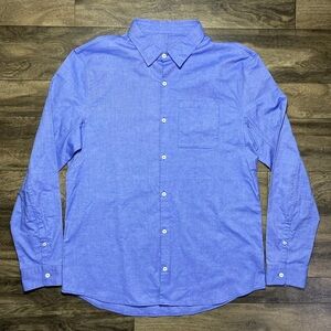 Lululemon Commission Shirt Men's XL Blue Classic Oxford Long Sleeve Button Down